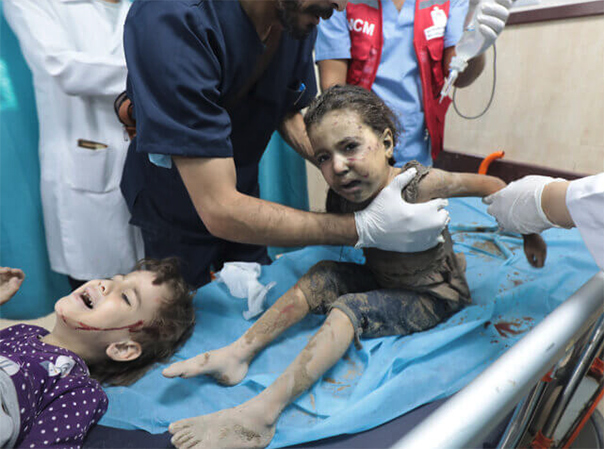 Verletzte Kinder im Gazastreifen